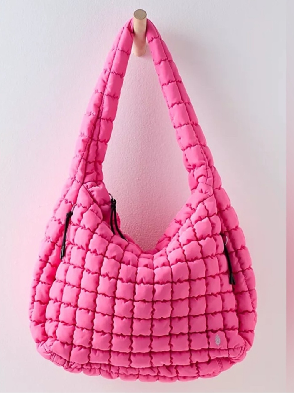 Free People Quilted Carryall Bag Bubblegum Pink NEW